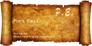 Purt Emil névjegykártya
